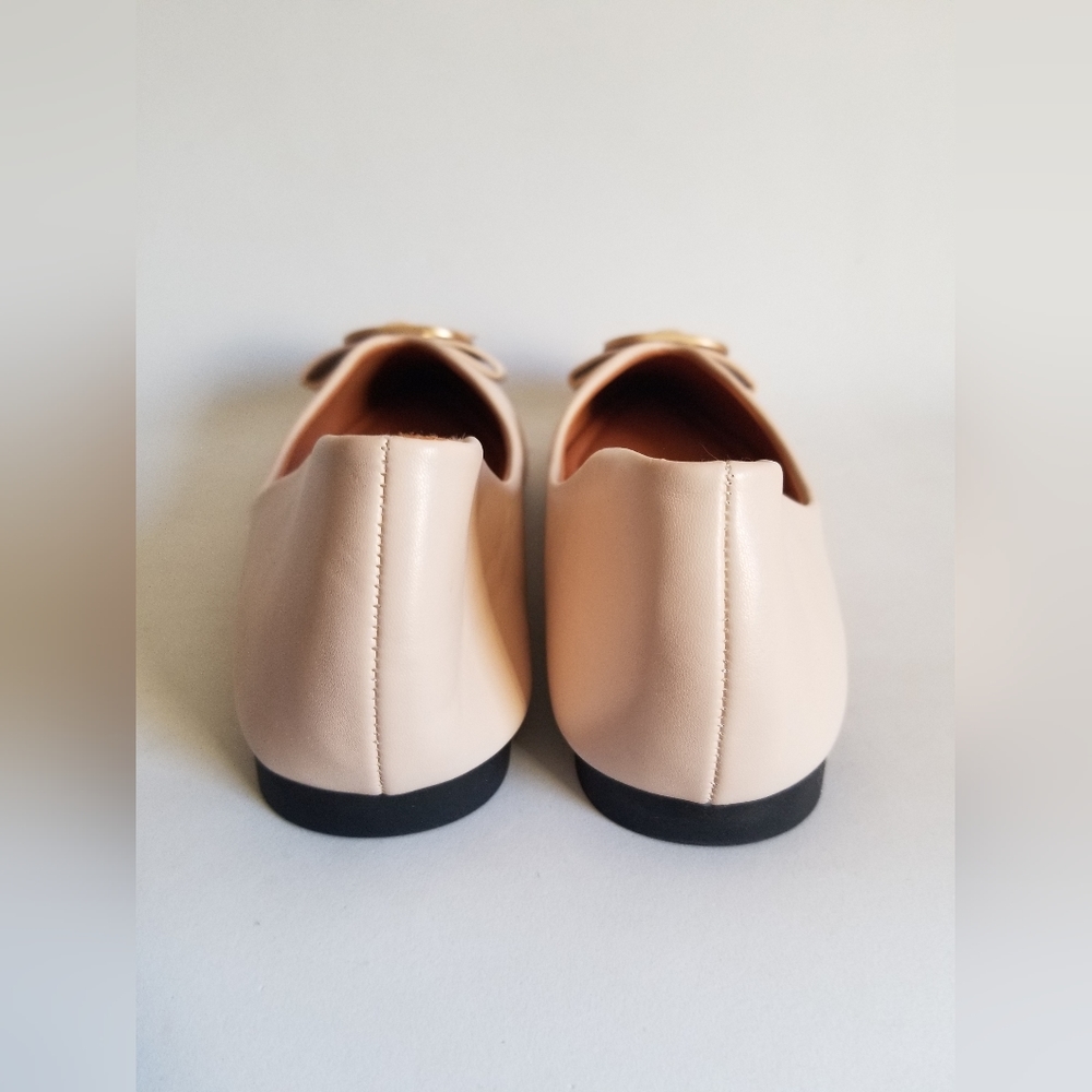 Women's unbranded european ballet flats light tan nude Sz8.5M pointed toe - Picture 14 of 16